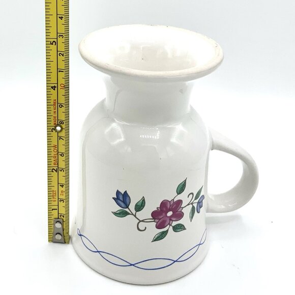 Vtg Pedestal Flower Coffee Mug Tea Cup B.I. INC Set Of 4 Tall 5” Diameter 3.25” - Picture 8 of 8